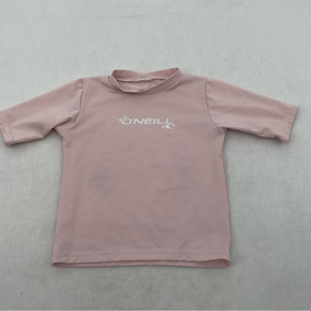 O’Neill Girls Pink Short Sleeve slim fit UVA/UVB 50+ rash guard swim shirt sz 3t